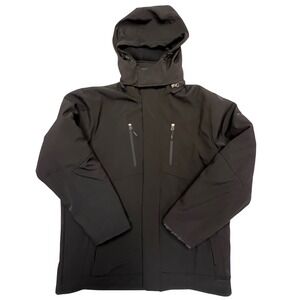 CB Sports Men's Black Hooded Reversible Water Resistant Winter Jacket Size L‎
